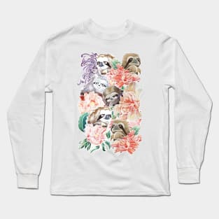 Because Sloths Watercolor Long Sleeve T-Shirt